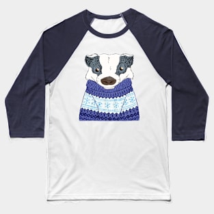 Badger in a Christmas Jumper Baseball T-Shirt